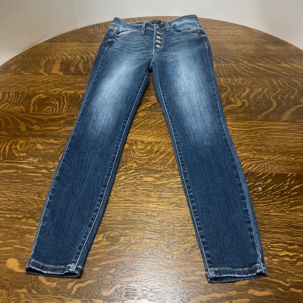 Judy Blue Skinny Fit Jeans Womens Size 5/27 Blue Button Fly High Rise JB82319MD